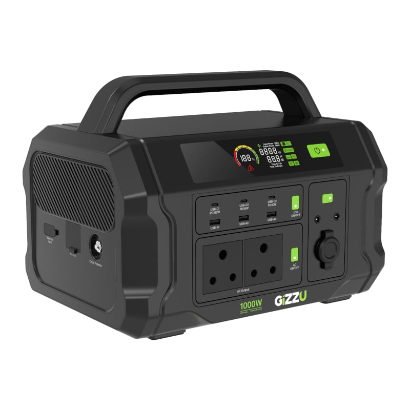 Gizzu Challenger Pro 1120WH/1000W UPS Fast Charge LIFEPO4 Portable Power Station - Image 2